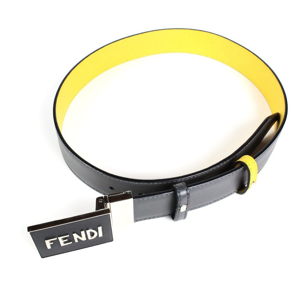 Fendi Reversable Yellow Leather Belt - Picture 5 of 10